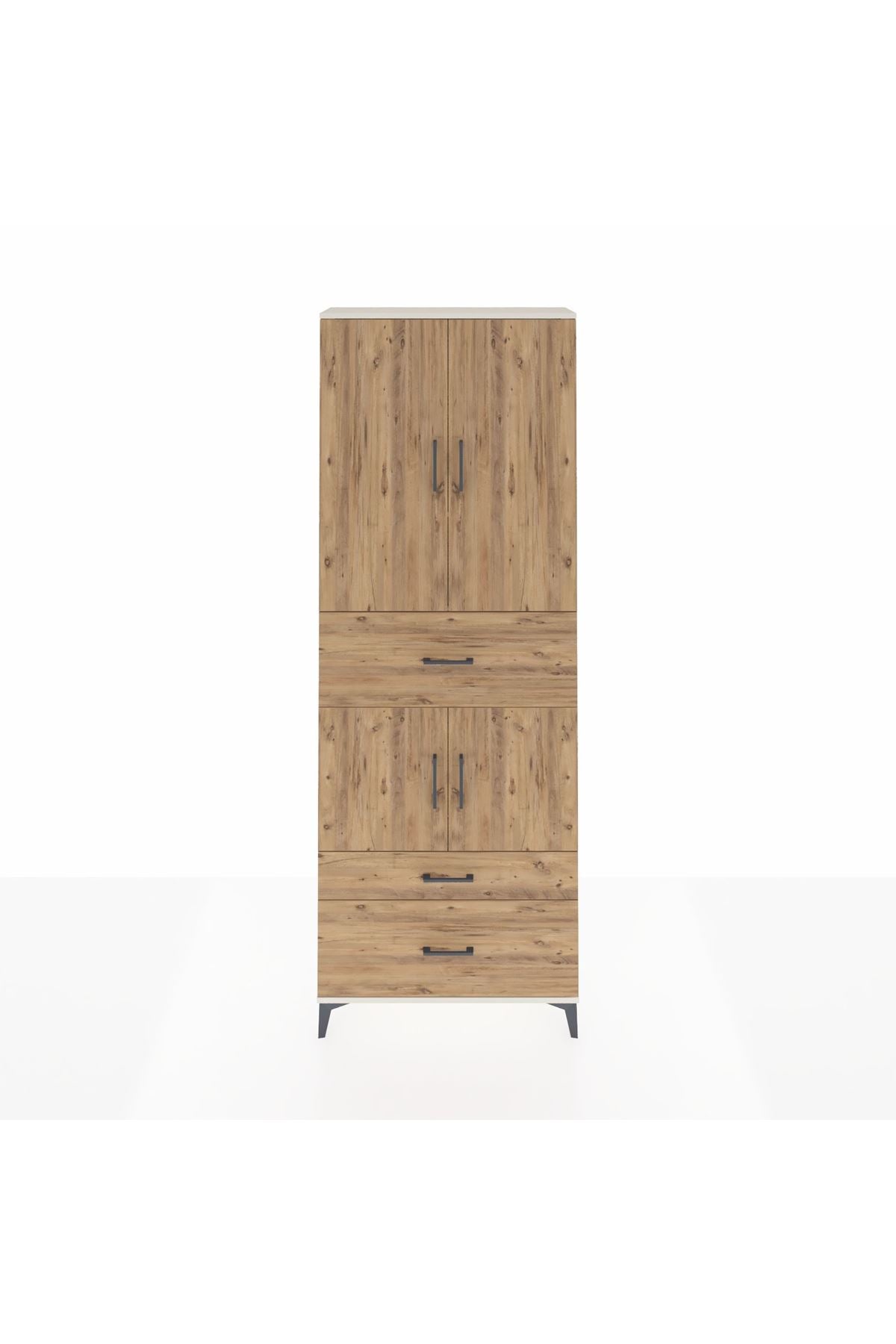 Arges Dolap 4 Raflı 3 Çekmeceli 4 Kapaklı 88x30x243 - S33M167V3A