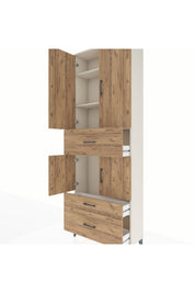 Arges Dolap 4 Raflı 3 Çekmeceli 4 Kapaklı 88x30x243 - S33M167V3A