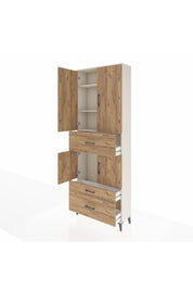 Arges Dolap 4 Raflı 3 Çekmeceli 4 Kapaklı 88x30x243 - S33M167V3A
