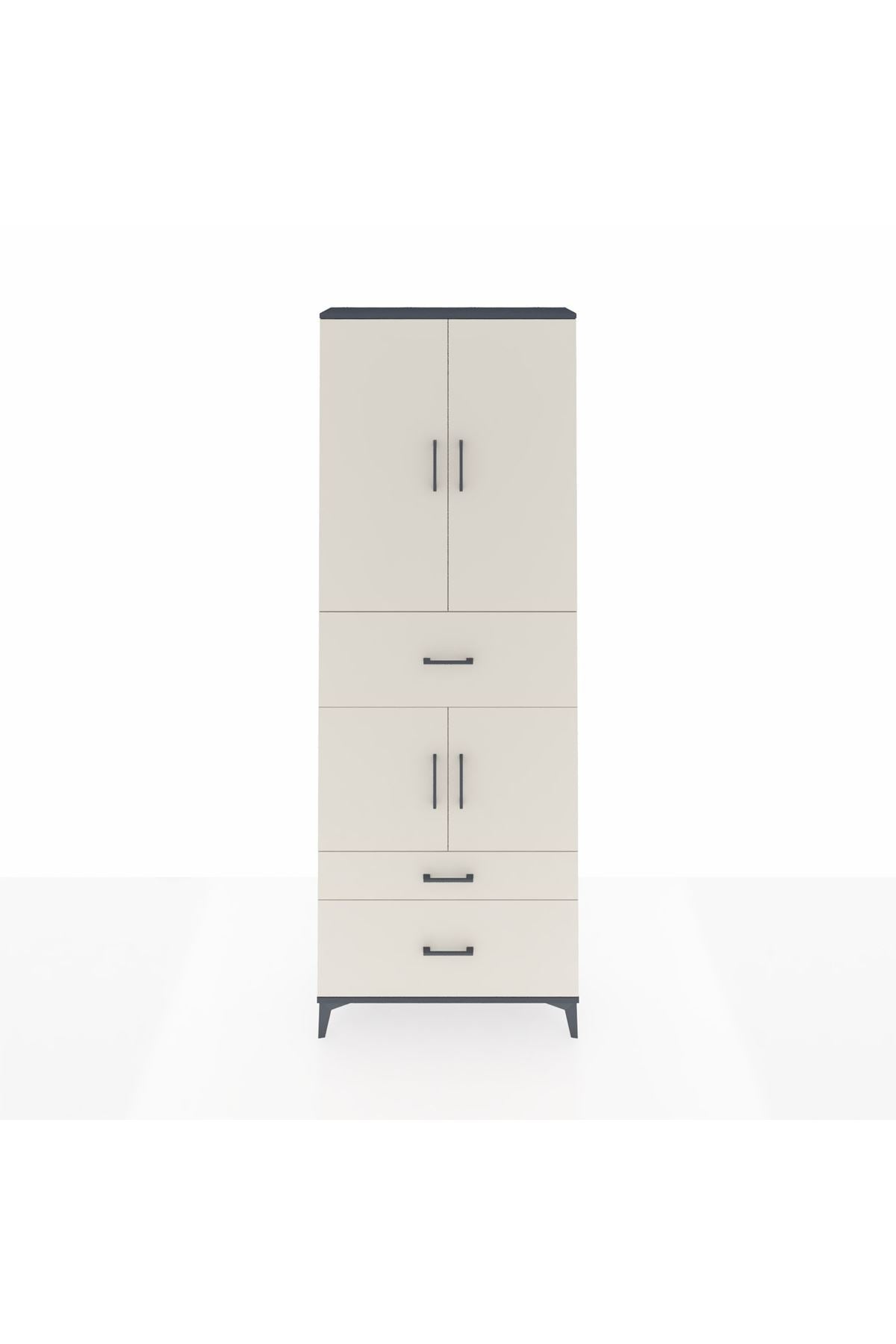 Arges Dolap 4 Raflı 3 Çekmeceli 4 Kapaklı 88x30x243 - S33M167V4A
