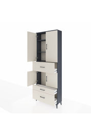 Arges Dolap 4 Raflı 3 Çekmeceli 4 Kapaklı 88x30x243 - S33M167V4A