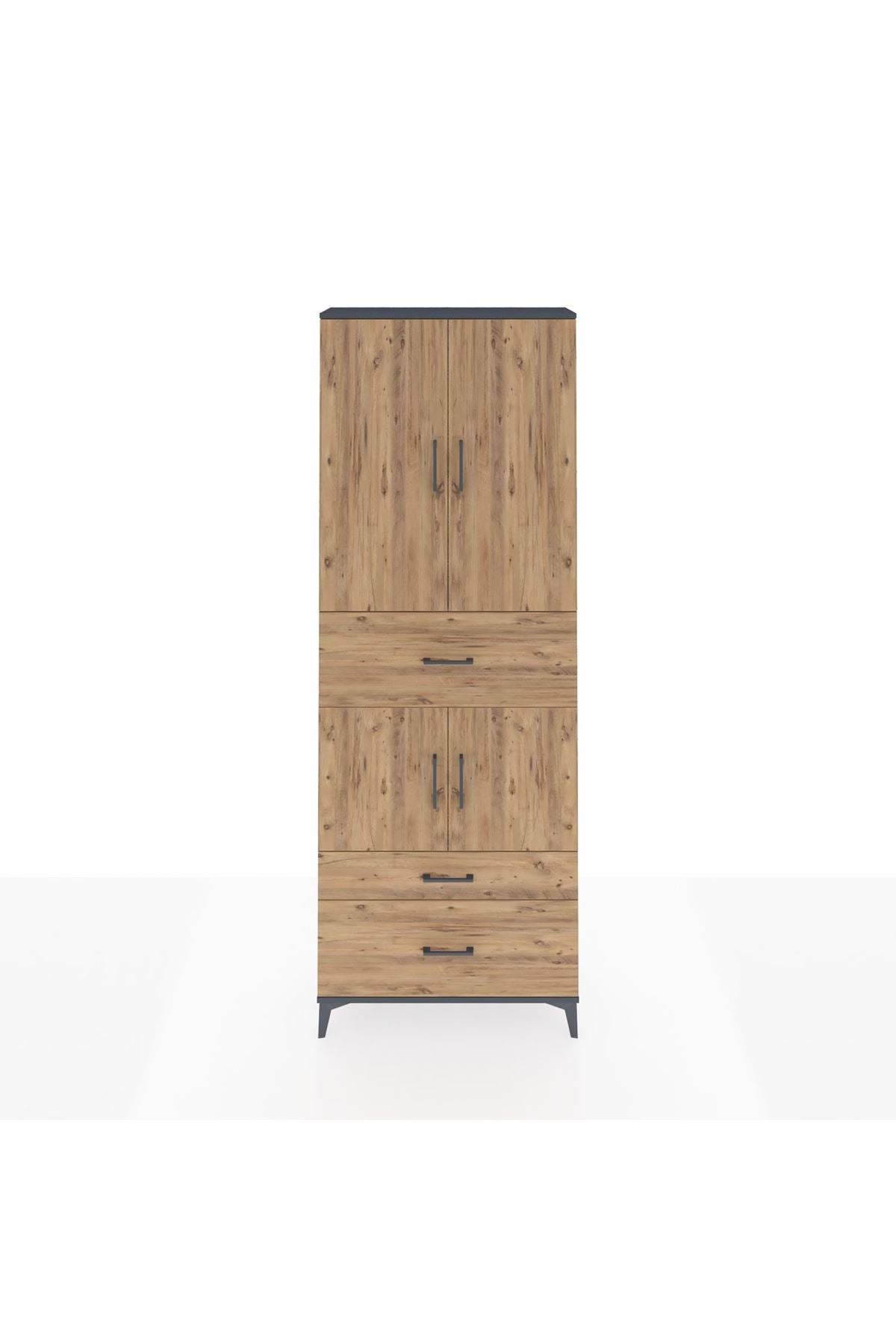 Arges Dolap 4 Raflı 3 Çekmeceli 4 Kapaklı 88x30x243 - S33M167V6A