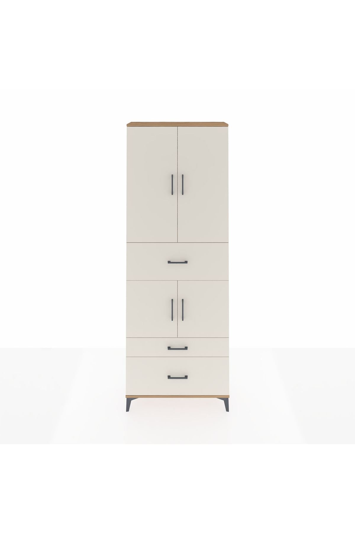 Arges Dolap 4 Raflı 3 Çekmeceli 4 Kapaklı 88x30x243 - S33M167V7A