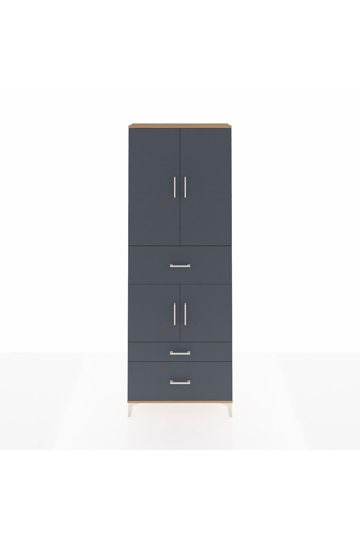 Arges Dolap 4 Raflı 3 Çekmeceli 4 Kapaklı 88x30x243 - S33M167V8A