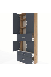 Arges Dolap 4 Raflı 3 Çekmeceli 4 Kapaklı 88x30x243 - S33M167V8A