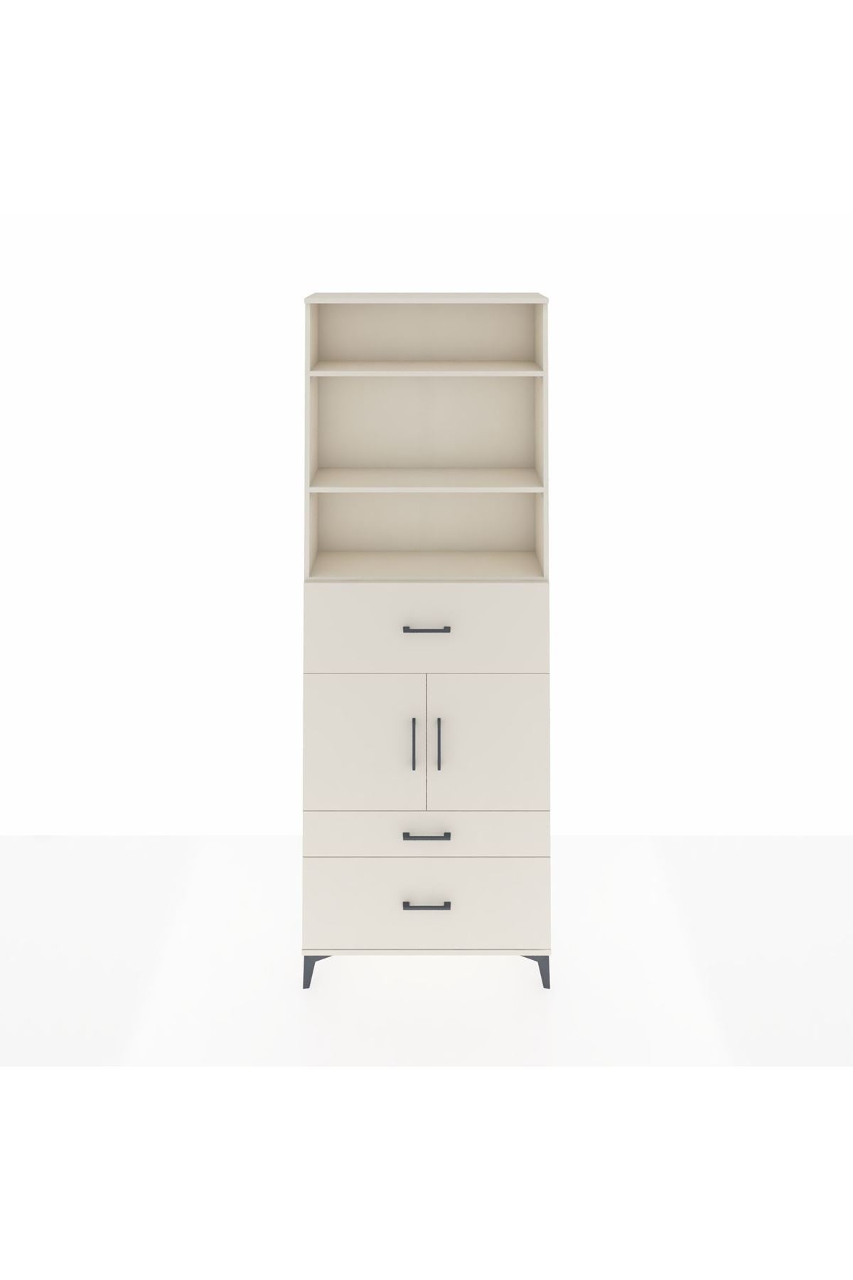 Arges Dolap 4 Raflı 3 Çekmeceli 2 Kapaklı 88x30x243 - S33M168V1A