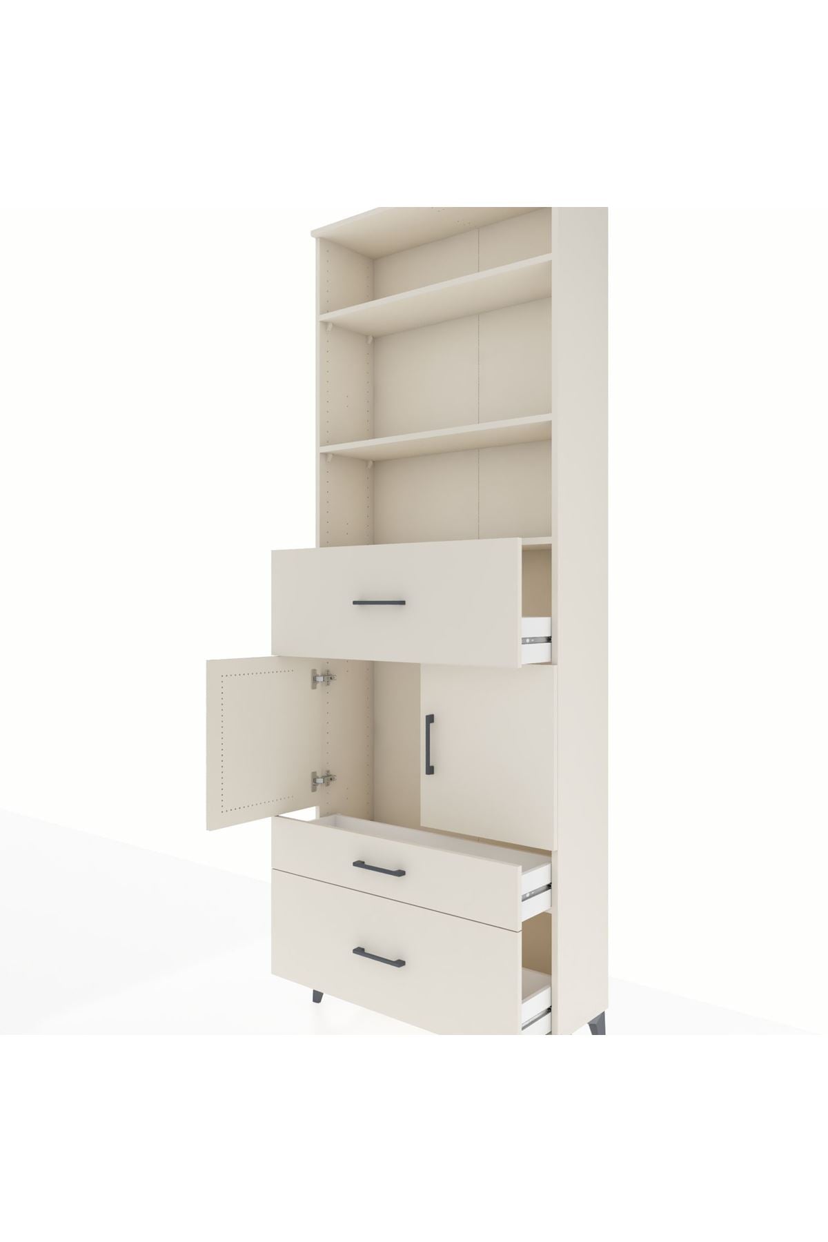 Arges Dolap 4 Raflı 3 Çekmeceli 2 Kapaklı 88x30x243 - S33M168V1A