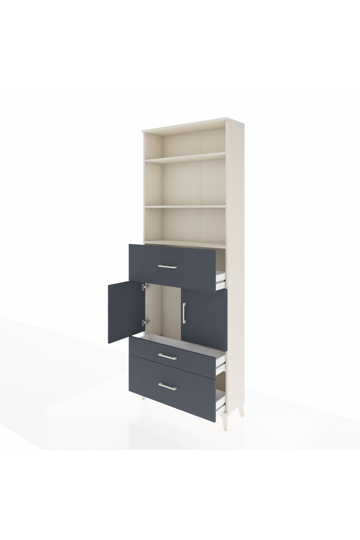 Arges Dolap 4 Raflı 3 Çekmeceli 2 Kapaklı 88x30x243 - S33M168V2A