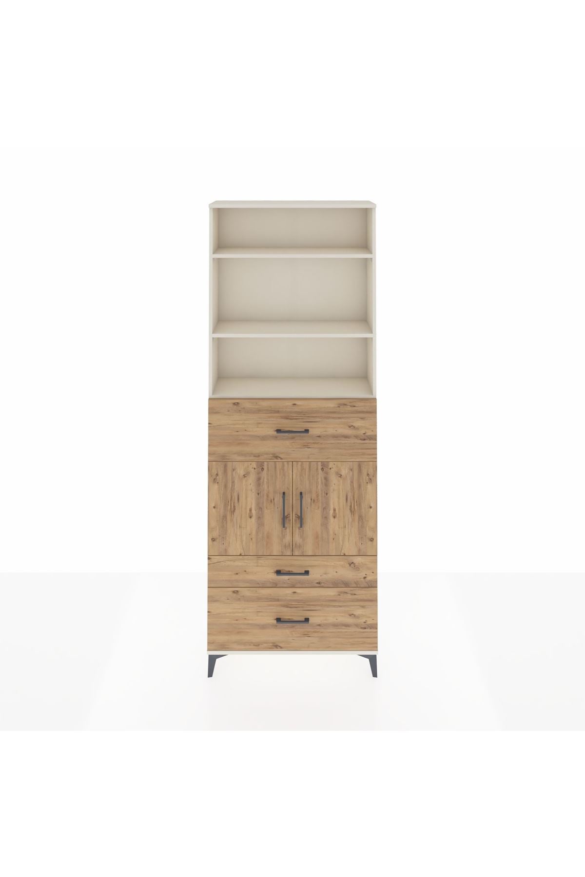 Arges Dolap 4 Raflı 3 Çekmeceli 2 Kapaklı 88x30x243 - S33M168V3A