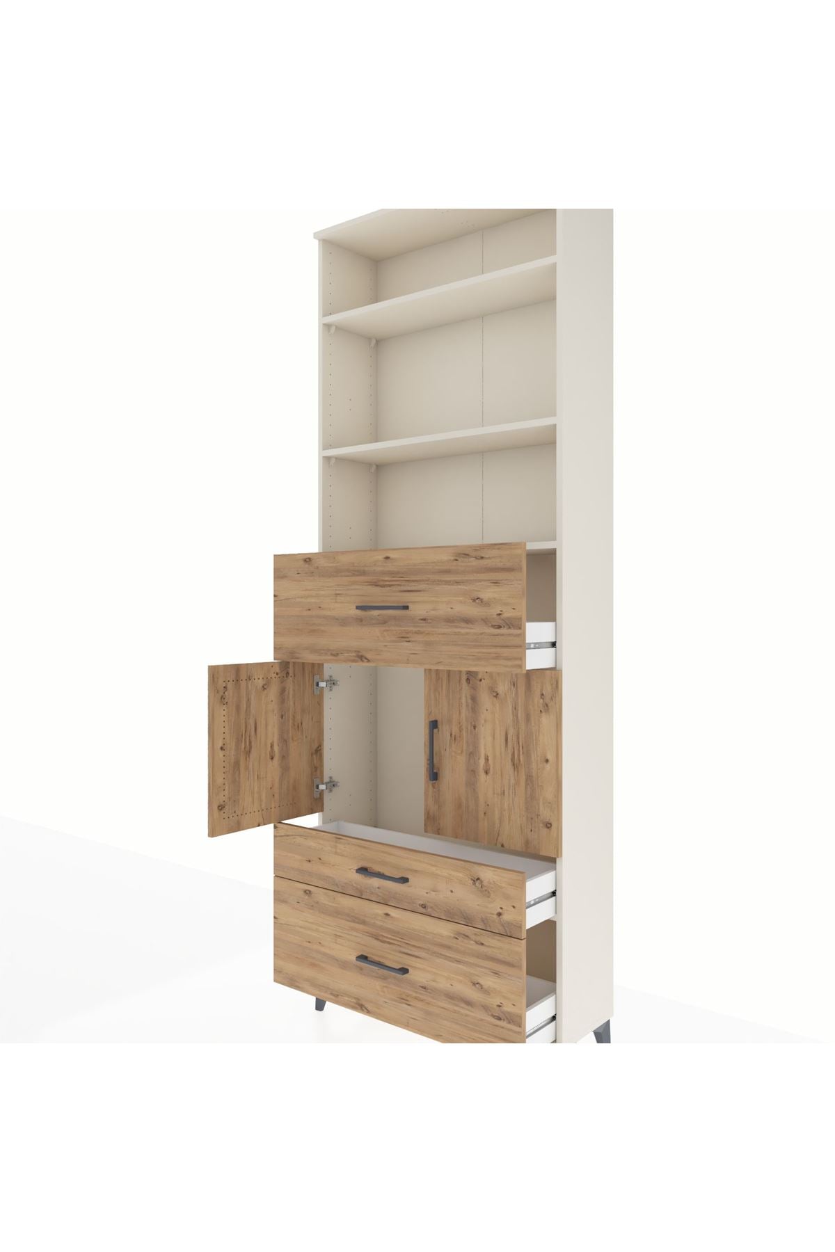 Arges Dolap 4 Raflı 3 Çekmeceli 2 Kapaklı 88x30x243 - S33M168V3A