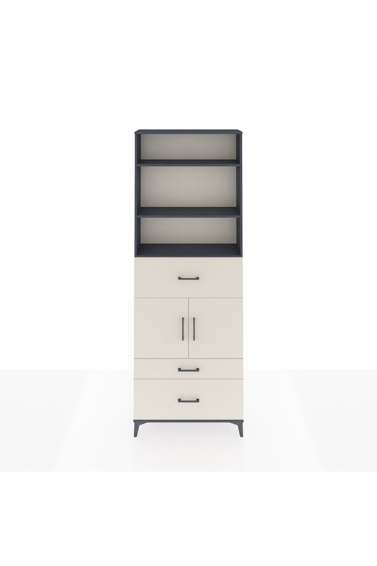Arges Dolap 4 Raflı 3 Çekmeceli 2 Kapaklı 88x30x243 - S33M168V4A