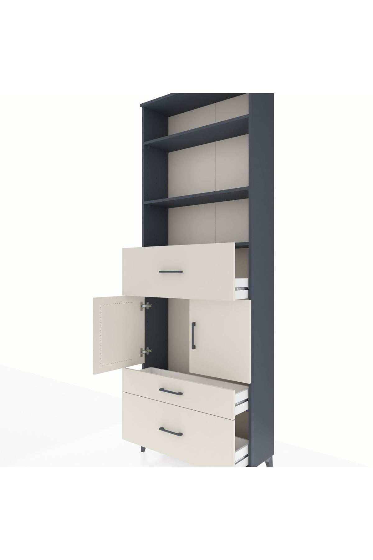 Arges Dolap 4 Raflı 3 Çekmeceli 2 Kapaklı 88x30x243 - S33M168V4A