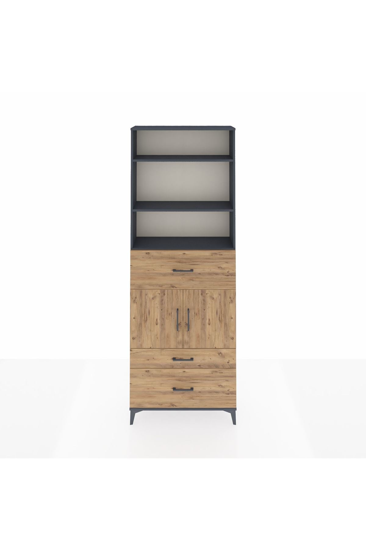 Arges Dolap 4 Raflı 3 Çekmeceli 2 Kapaklı 88x30x243 - S33M168V6A