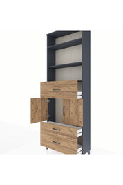 Arges Dolap 4 Raflı 3 Çekmeceli 2 Kapaklı 88x30x243 - S33M168V6A