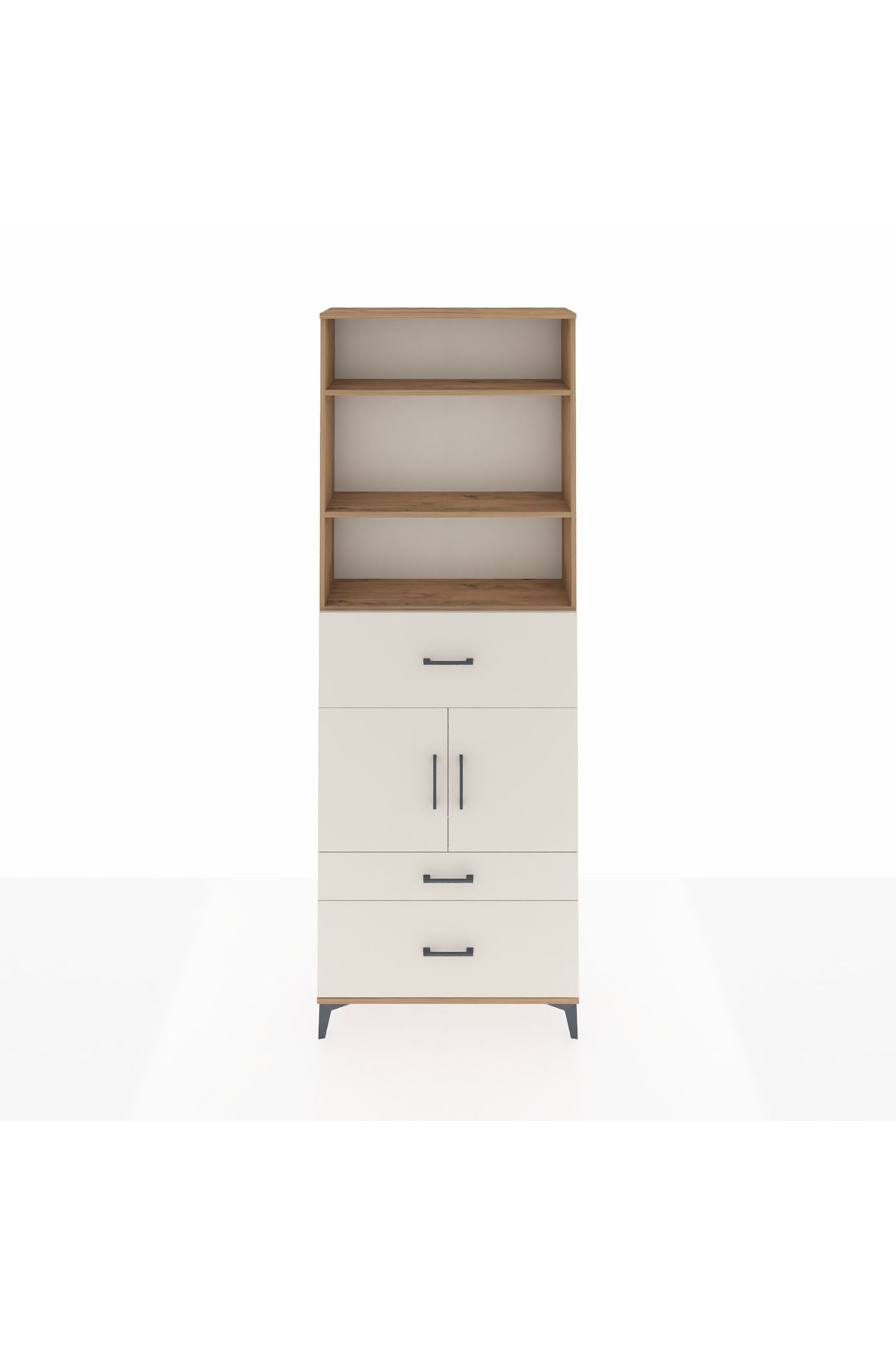 Arges Dolap 4 Raflı 3 Çekmeceli 2 Kapaklı 88x30x243 - S33M168V7A