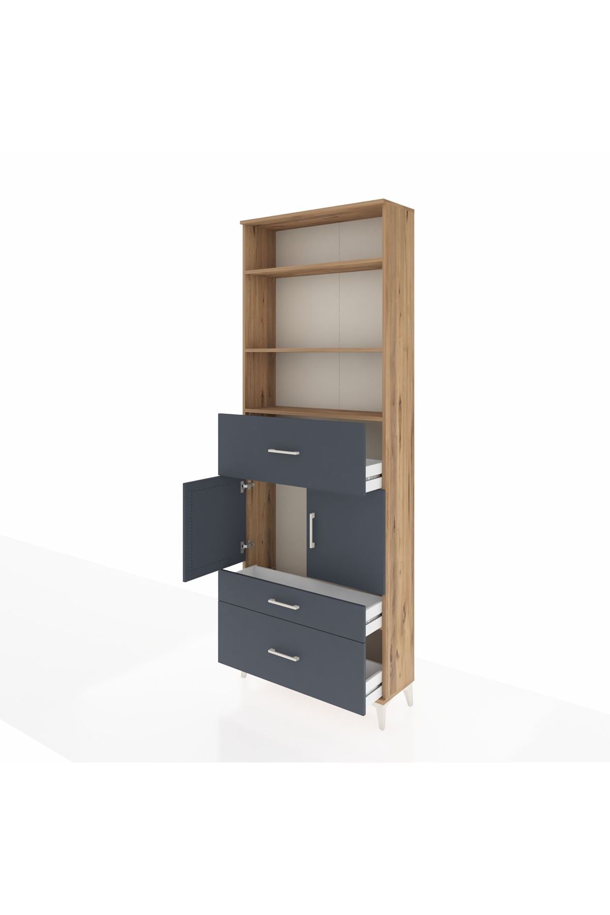 Arges Dolap 4 Raflı 3 Çekmeceli 2 Kapaklı 88x30x243 - S33M168V8A