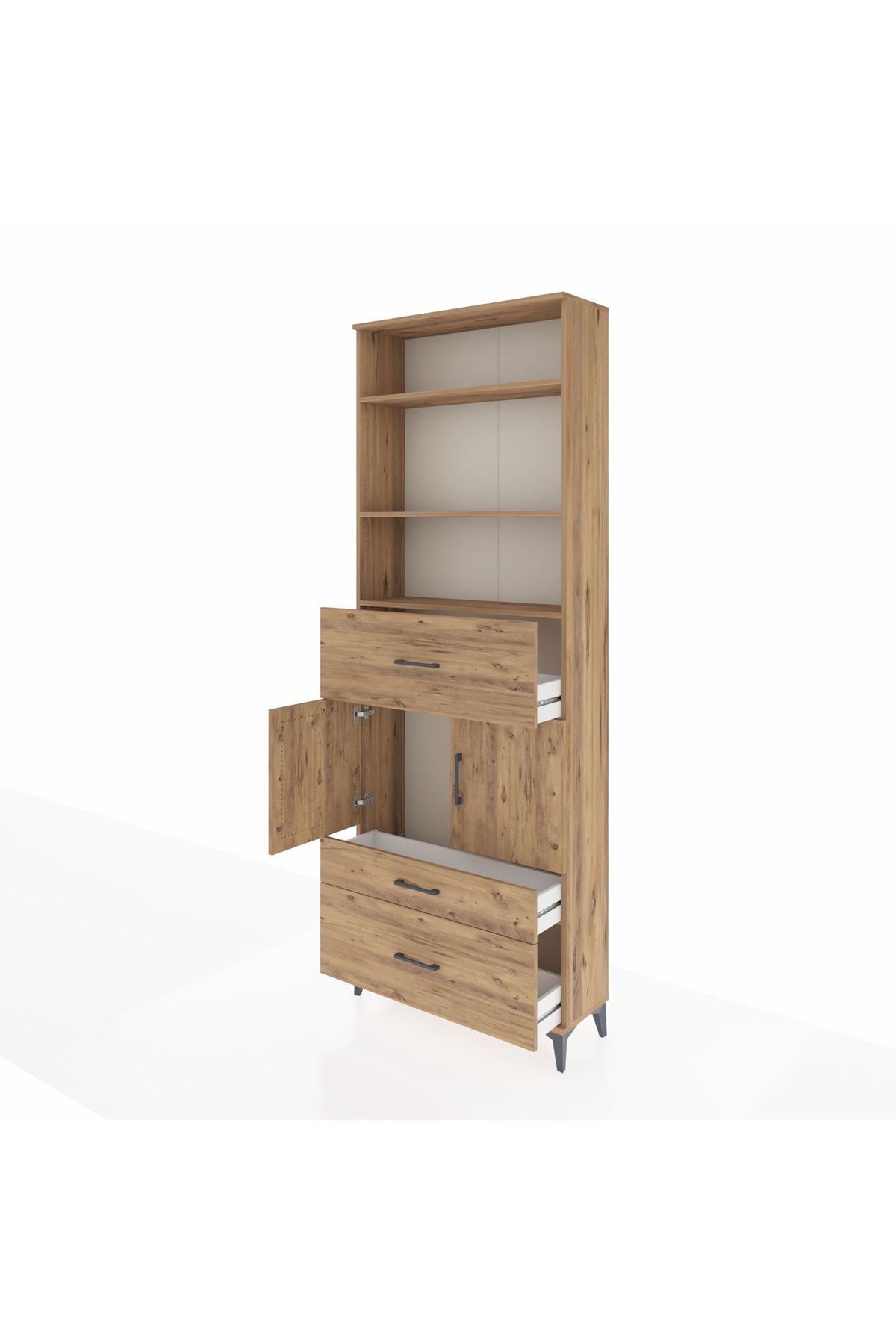 Arges Dolap 4 Raflı 3 Çekmeceli 2 Kapaklı 88x30x243 - S33M168V9A