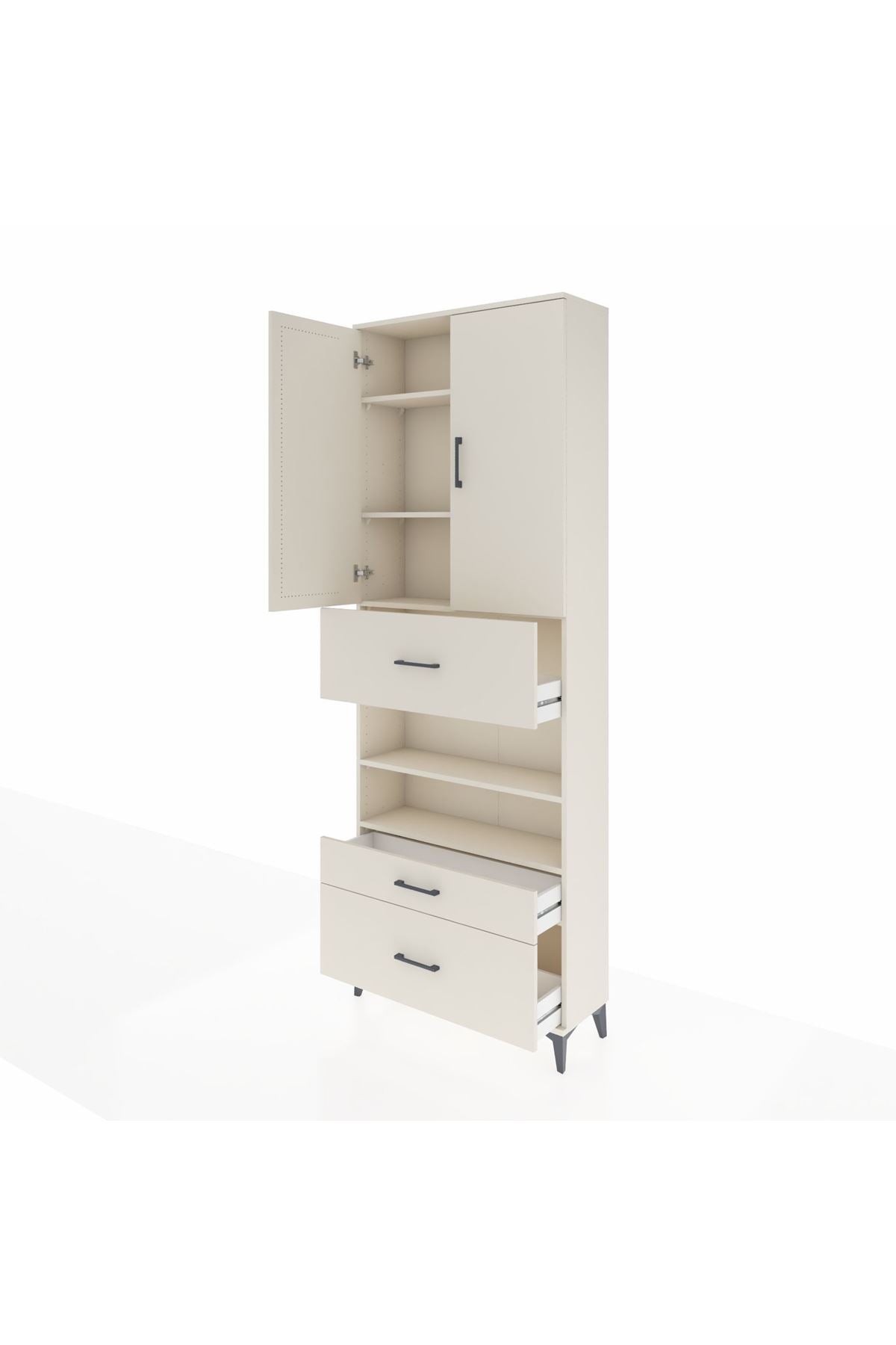 Arges Dolap 5 Raflı 3 Çekmeceli 2 Kapaklı 88x30x243 - S33M169V1A