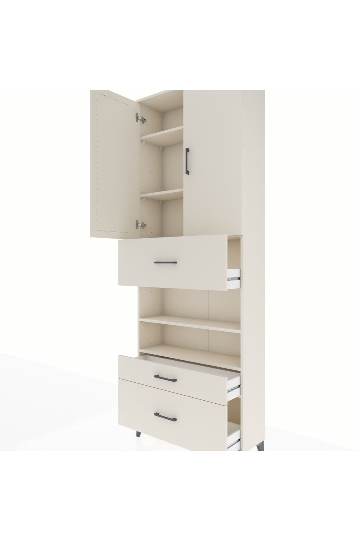 Arges Dolap 5 Raflı 3 Çekmeceli 2 Kapaklı 88x30x243 - S33M169V1A