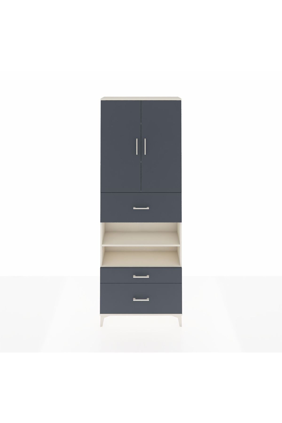 Arges Dolap 5 Raflı 3 Çekmeceli 2 Kapaklı 88x30x243 - S33M169V2A