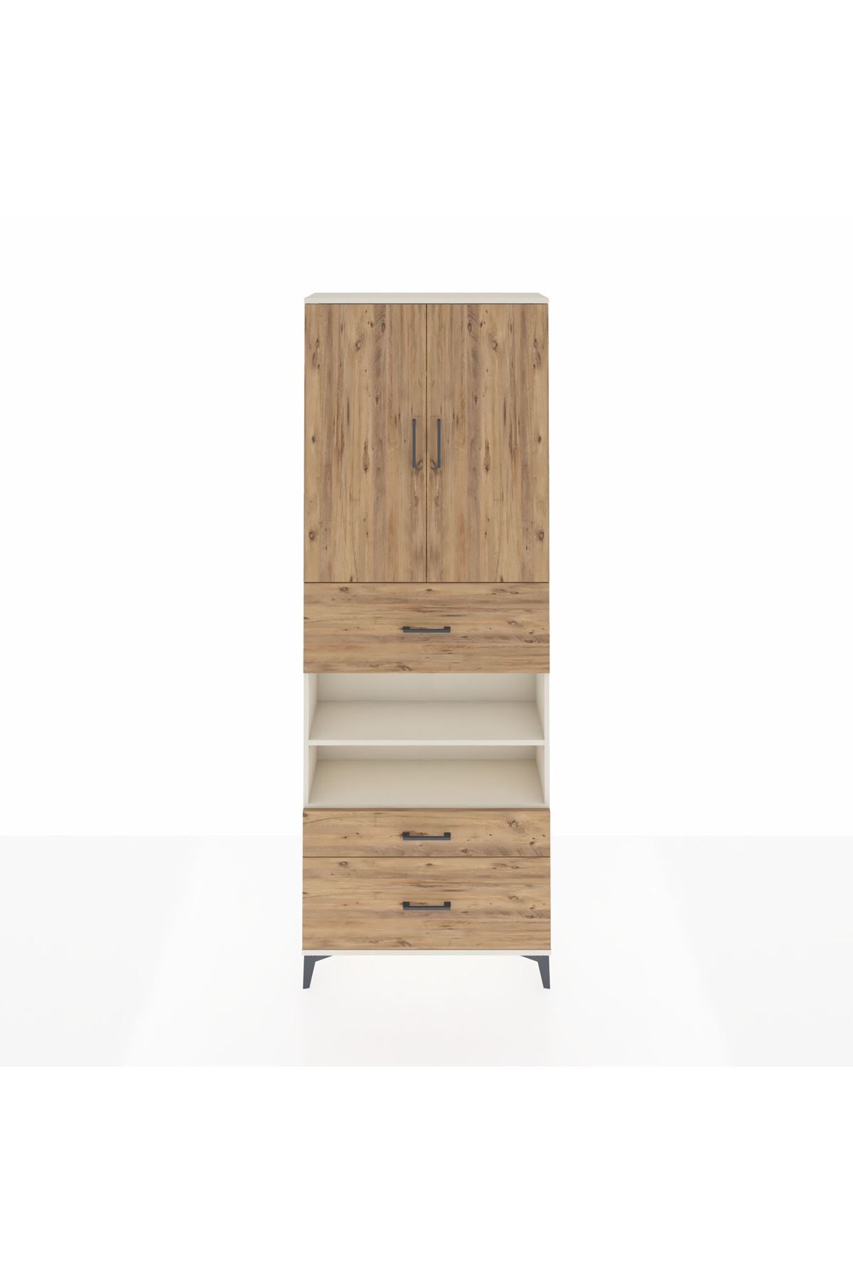 Arges Dolap 5 Raflı 3 Çekmeceli 2 Kapaklı 88x30x243 - S33M169V3A