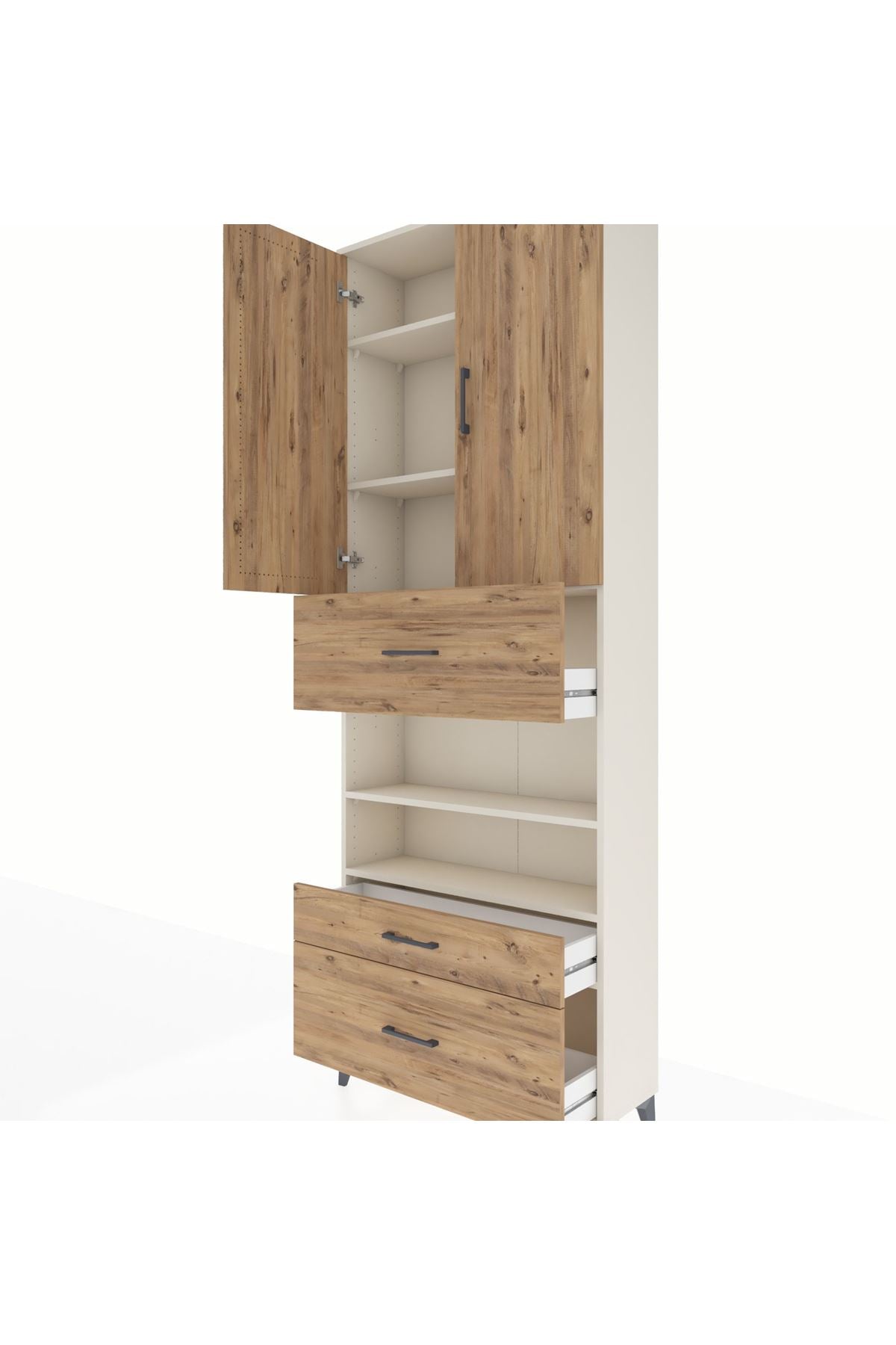 Arges Dolap 5 Raflı 3 Çekmeceli 2 Kapaklı 88x30x243 - S33M169V3A