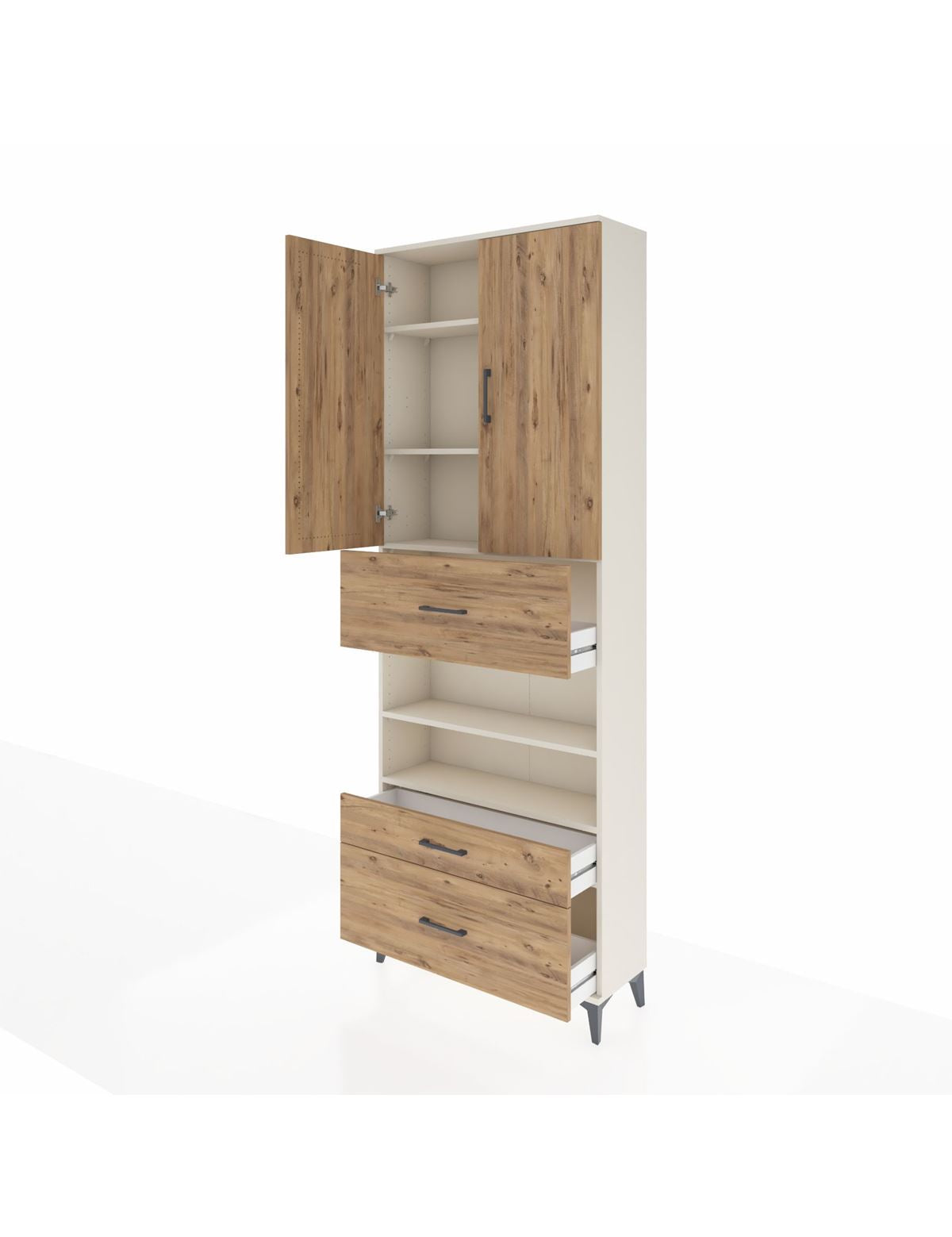Arges Dolap 5 Raflı 3 Çekmeceli 2 Kapaklı 88x30x243 - S33M169V3A