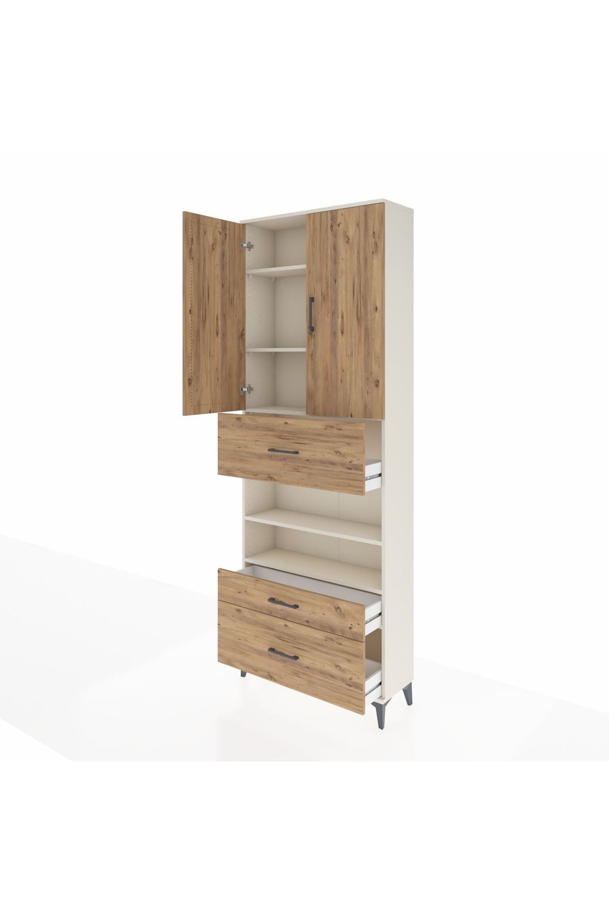 Arges Dolap 5 Raflı 3 Çekmeceli 2 Kapaklı 88x30x243 - S33M169V3A