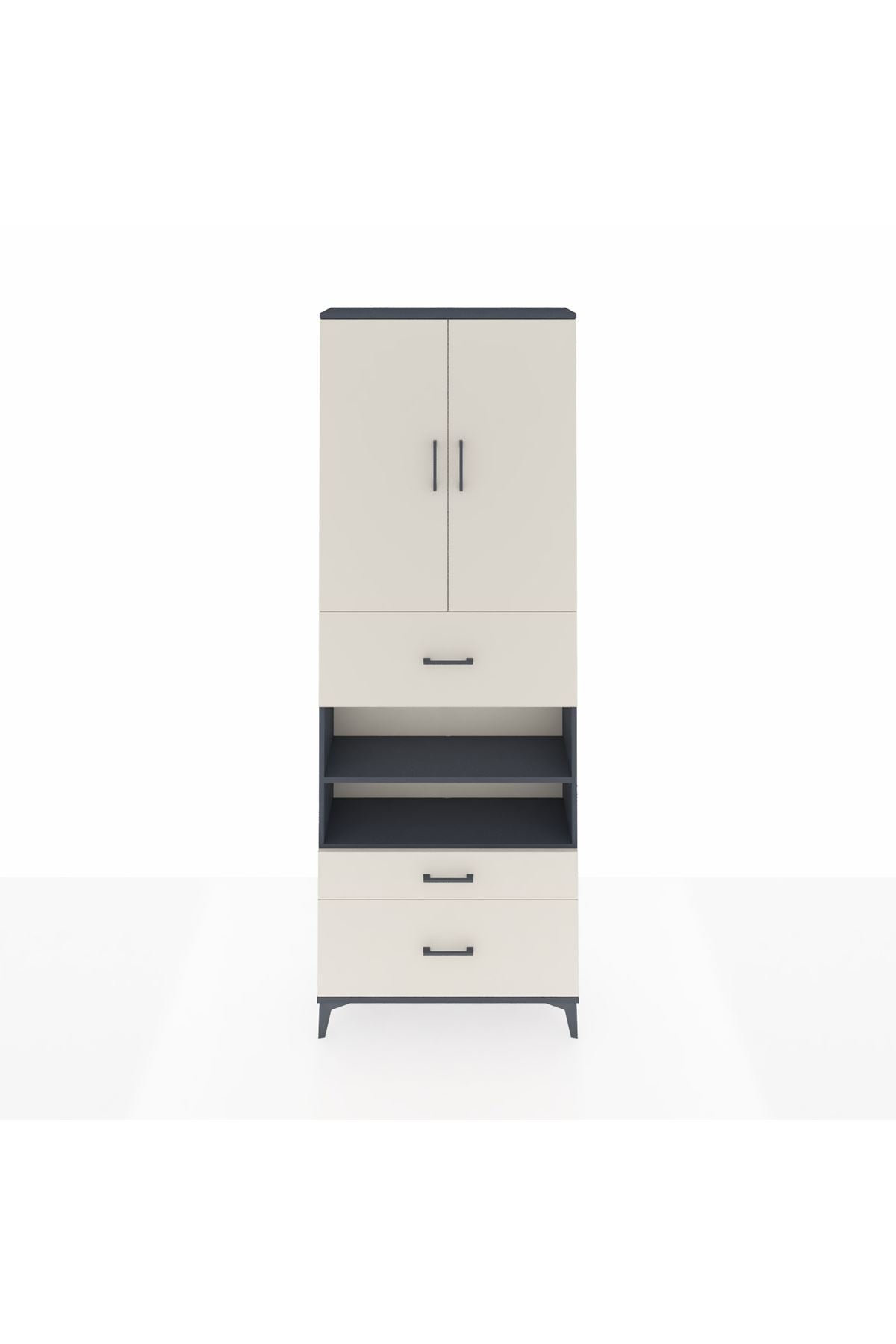 Arges Dolap 5 Raflı 3 Çekmeceli 2 Kapaklı 88x30x243 - S33M169V4A