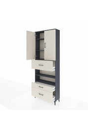 Arges Dolap 5 Raflı 3 Çekmeceli 2 Kapaklı 88x30x243 - S33M169V4A