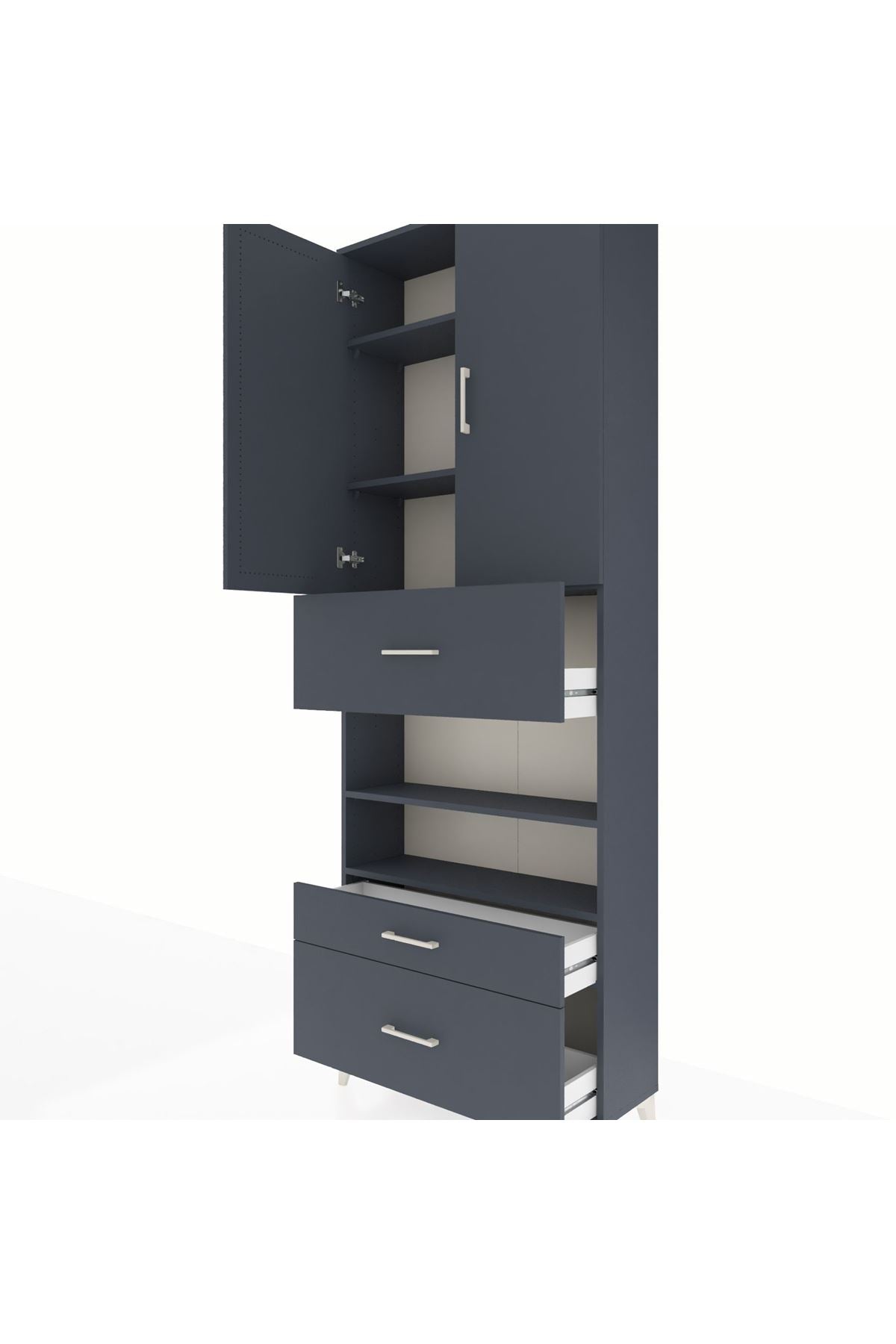 Arges Dolap 5 Raflı 3 Çekmeceli 2 Kapaklı 88x30x243 - S33M169V5A