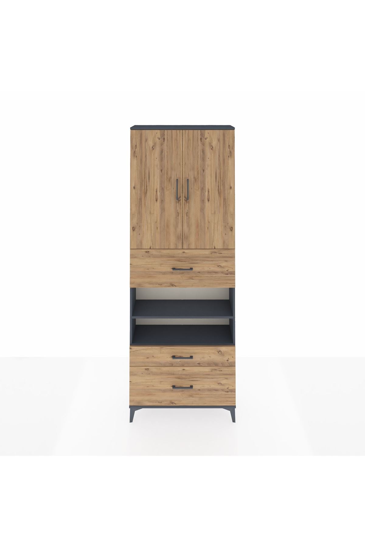 Arges Dolap 5 Raflı 3 Çekmeceli 2 Kapaklı 88x30x243 - S33M169V6A