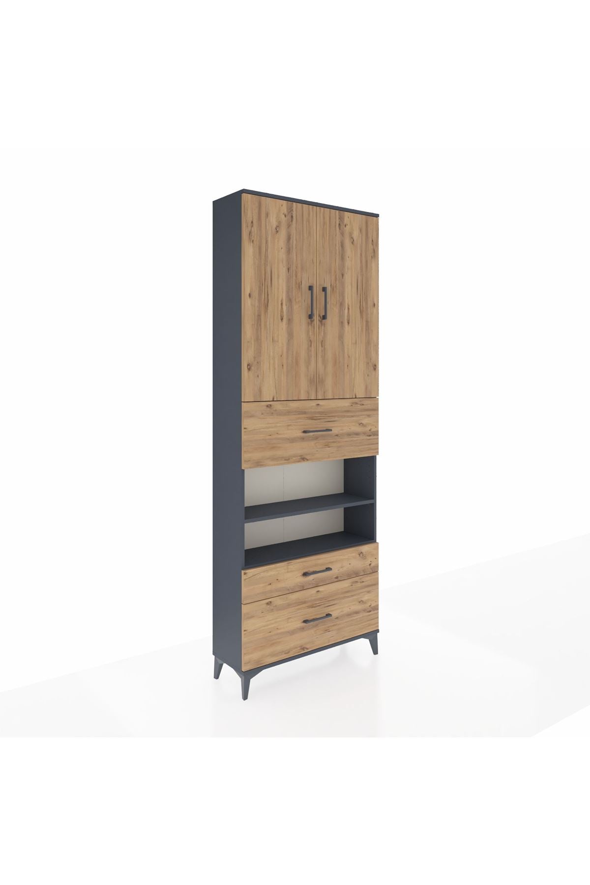 Arges Dolap 5 Raflı 3 Çekmeceli 2 Kapaklı 88x30x243 - S33M169V6A