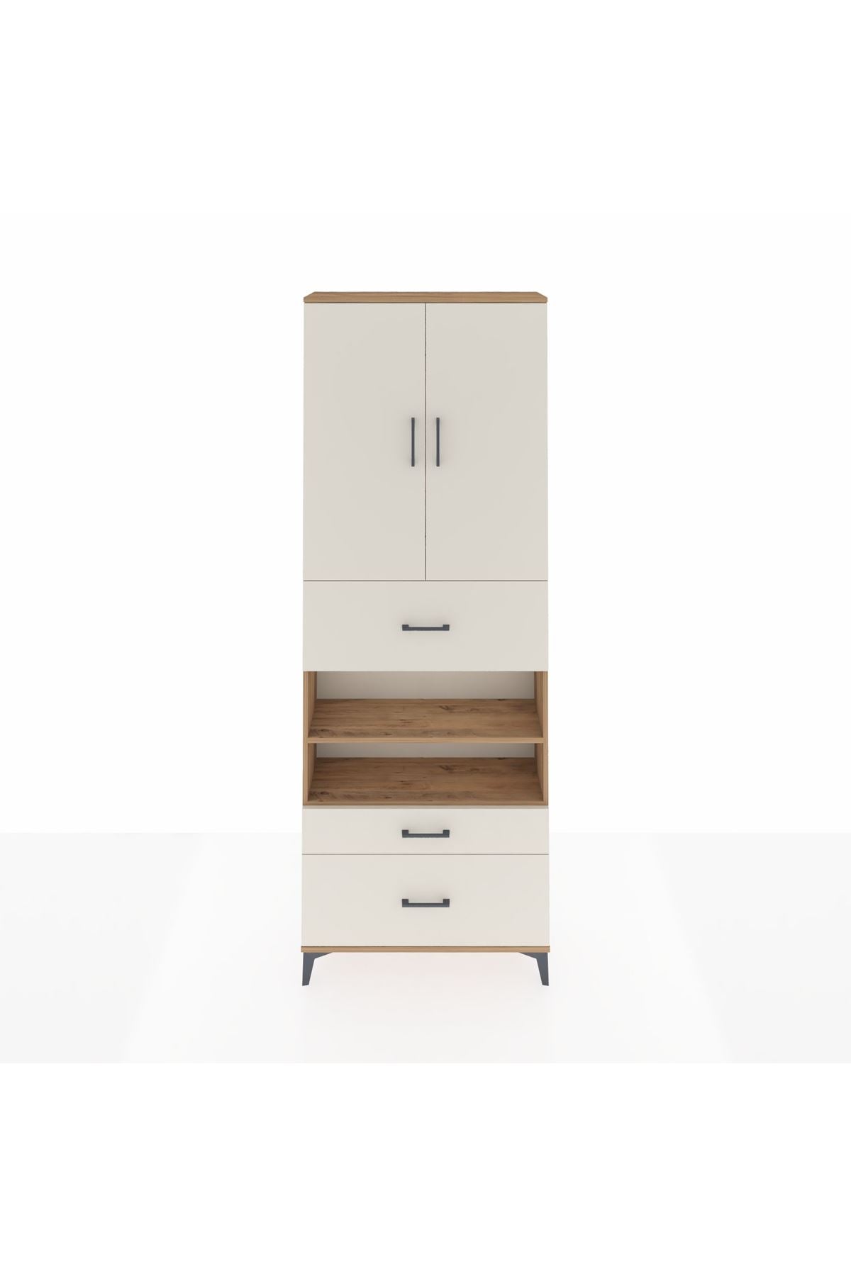 Arges Dolap 5 Raflı 3 Çekmeceli 2 Kapaklı 88x30x243 - S33M169V7A