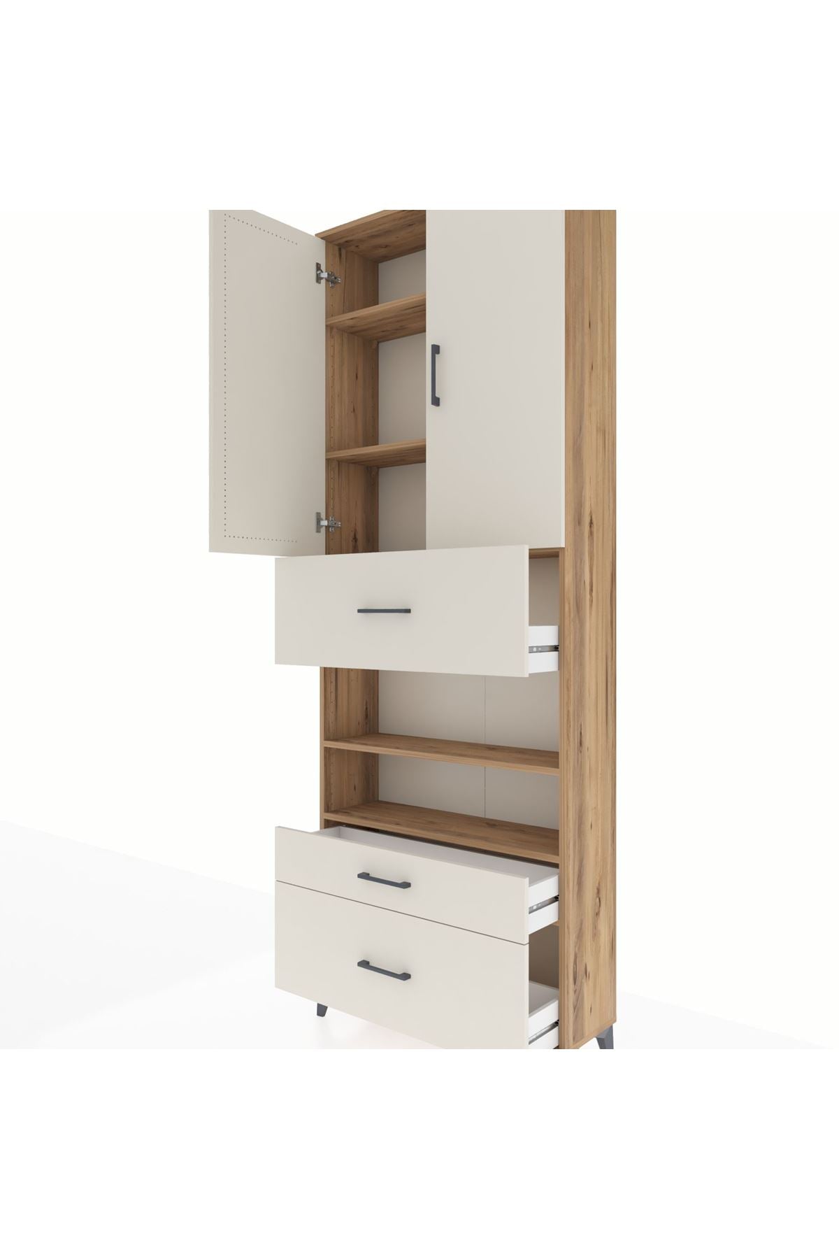 Arges Dolap 5 Raflı 3 Çekmeceli 2 Kapaklı 88x30x243 - S33M169V7A