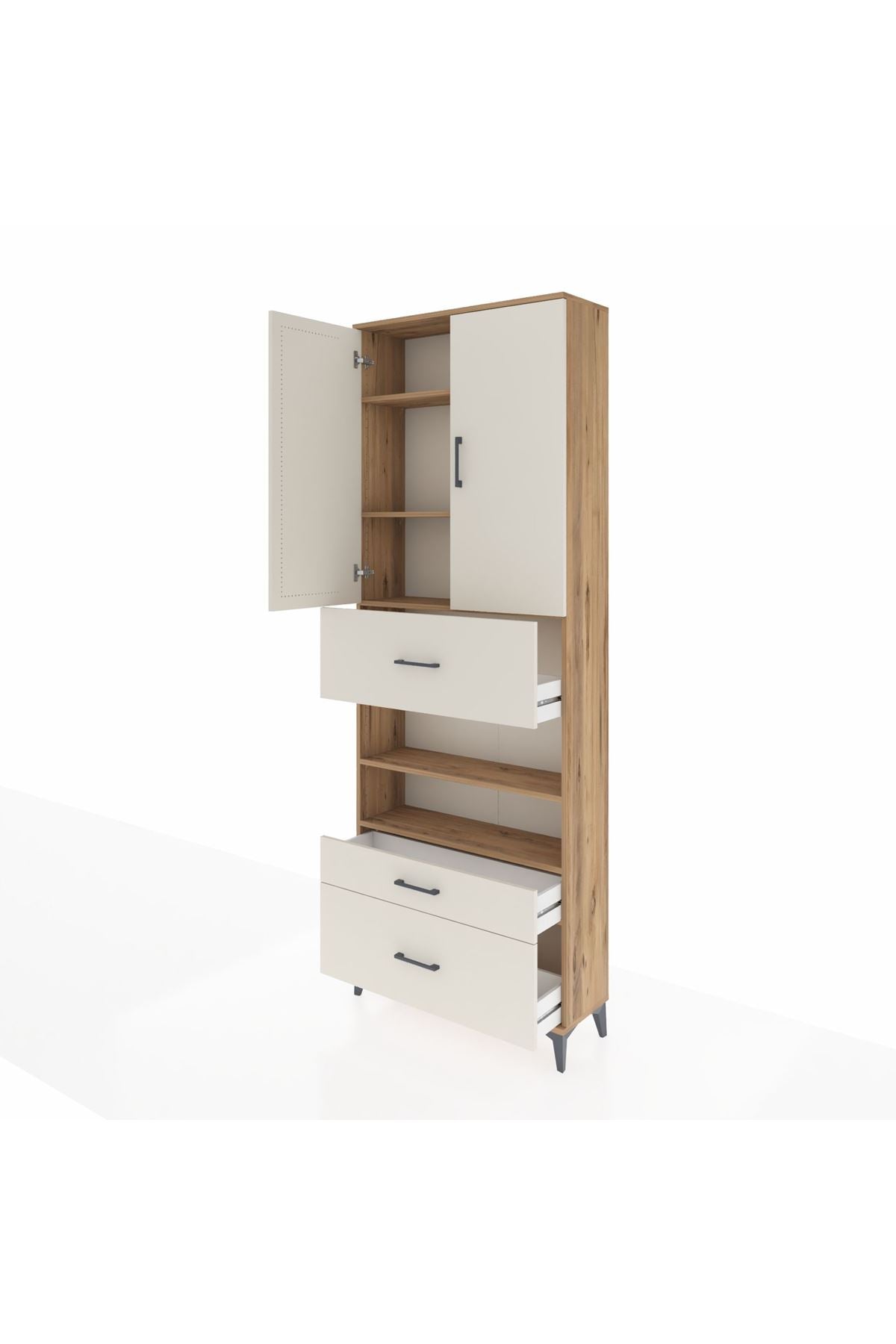 Arges Dolap 5 Raflı 3 Çekmeceli 2 Kapaklı 88x30x243 - S33M169V7A
