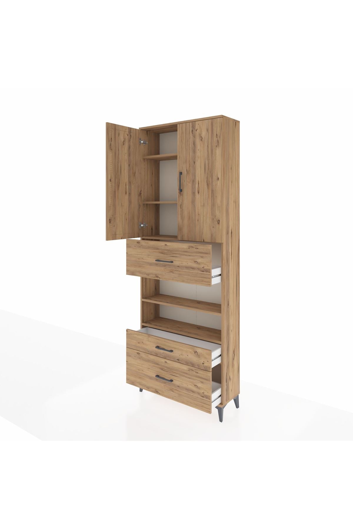Arges Dolap 5 Raflı 3 Çekmeceli 2 Kapaklı 88x30x243 - S33M169V9A