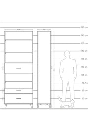 Arges Dolap 5 Raflı 3 Çekmeceli 88x30x243 - S33M170V8A
