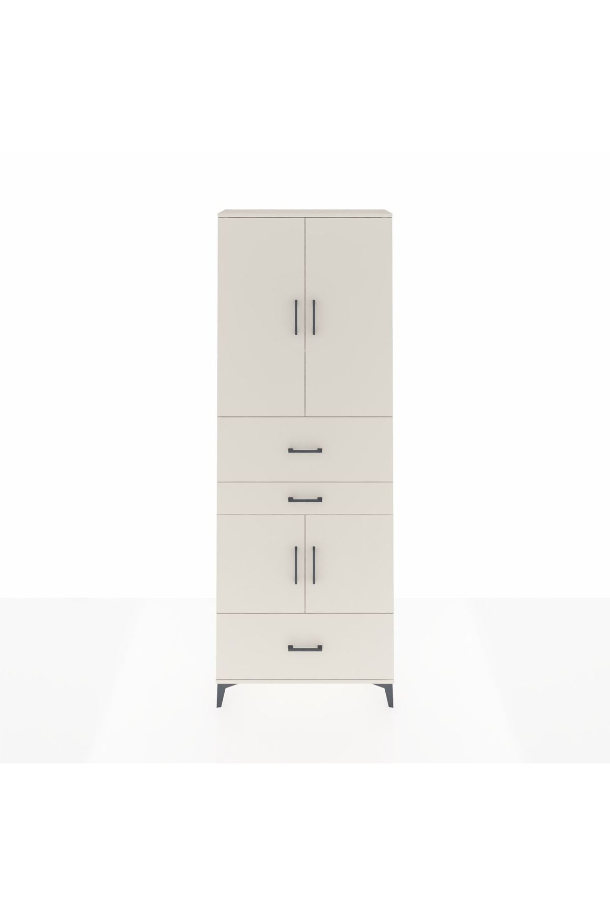 Arges Dolap 4 Raflı 3 Çekmeceli 4 Kapaklı 88x30x243 - S33M171V1A
