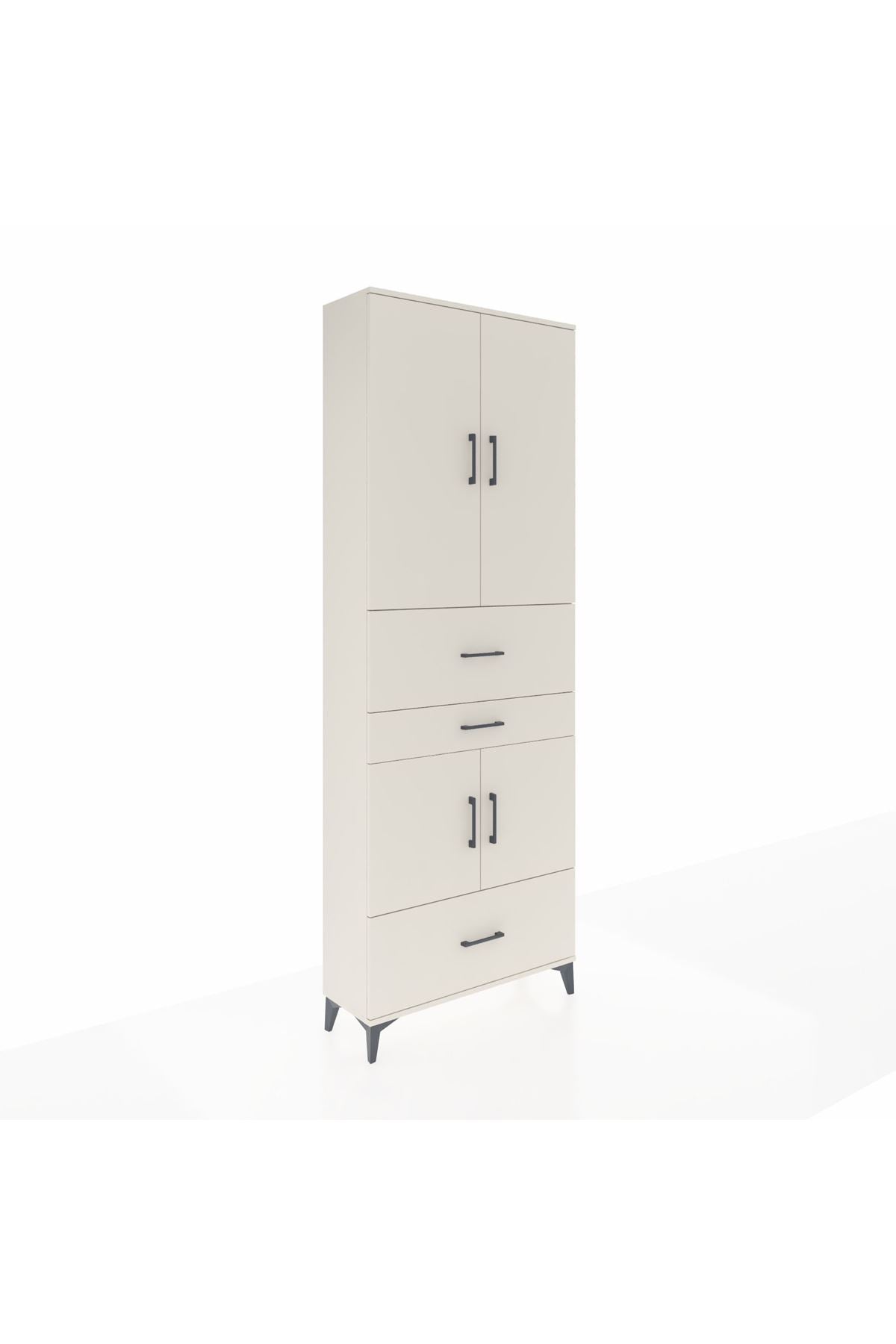 Arges Dolap 4 Raflı 3 Çekmeceli 4 Kapaklı 88x30x243 - S33M171V1A