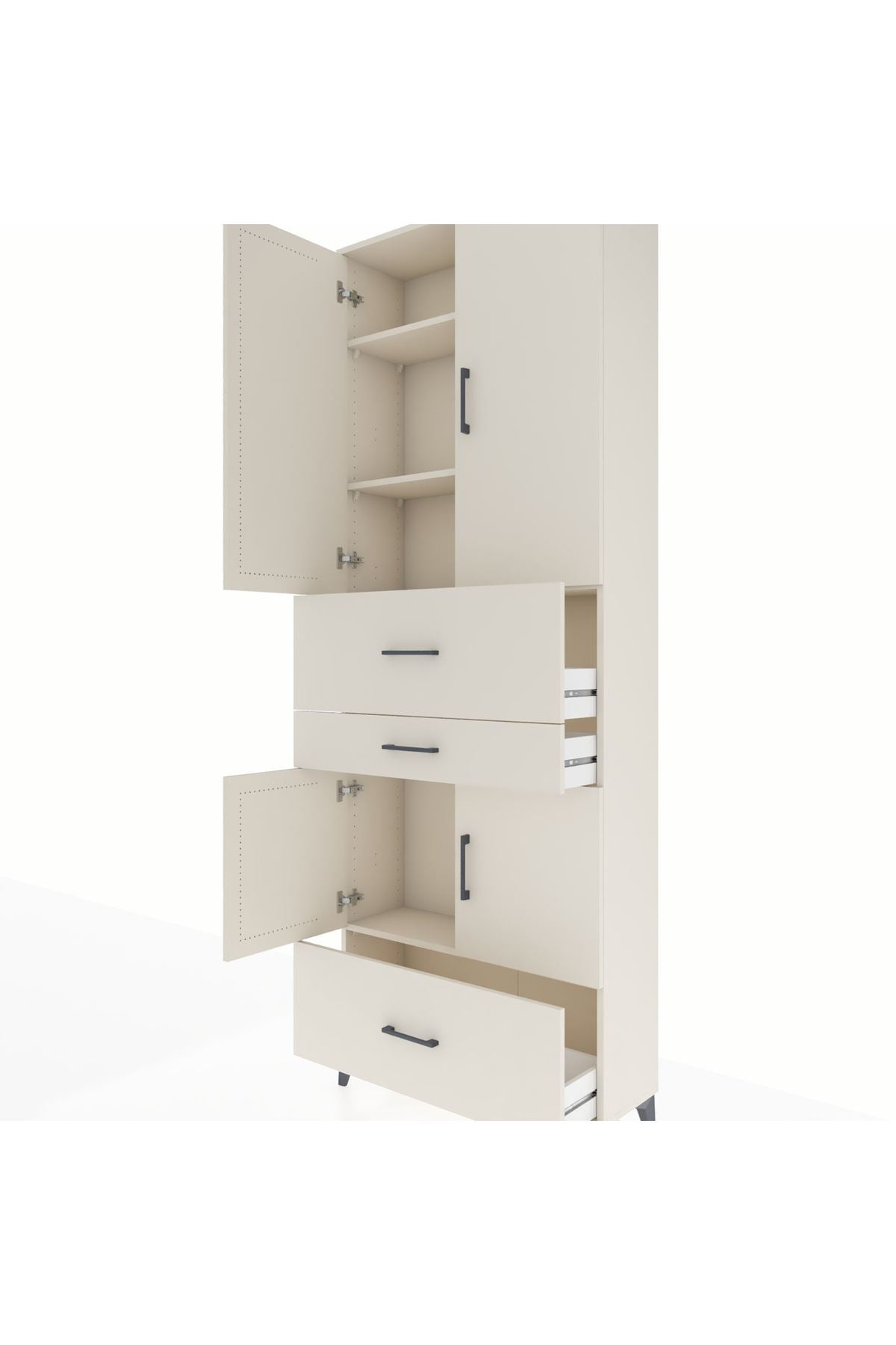 Arges Dolap 4 Raflı 3 Çekmeceli 4 Kapaklı 88x30x243 - S33M171V1A