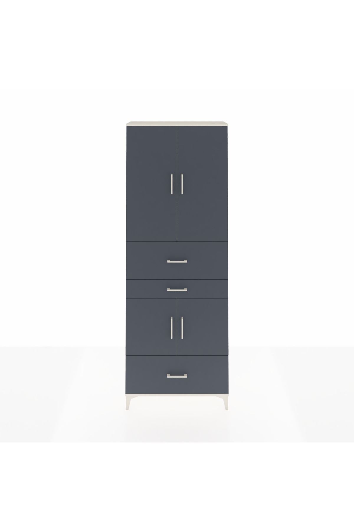 Arges Dolap 4 Raflı 3 Çekmeceli 4 Kapaklı 88x30x243 - S33M171V2A