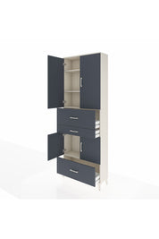 Arges Dolap 4 Raflı 3 Çekmeceli 4 Kapaklı 88x30x243 - S33M171V2A