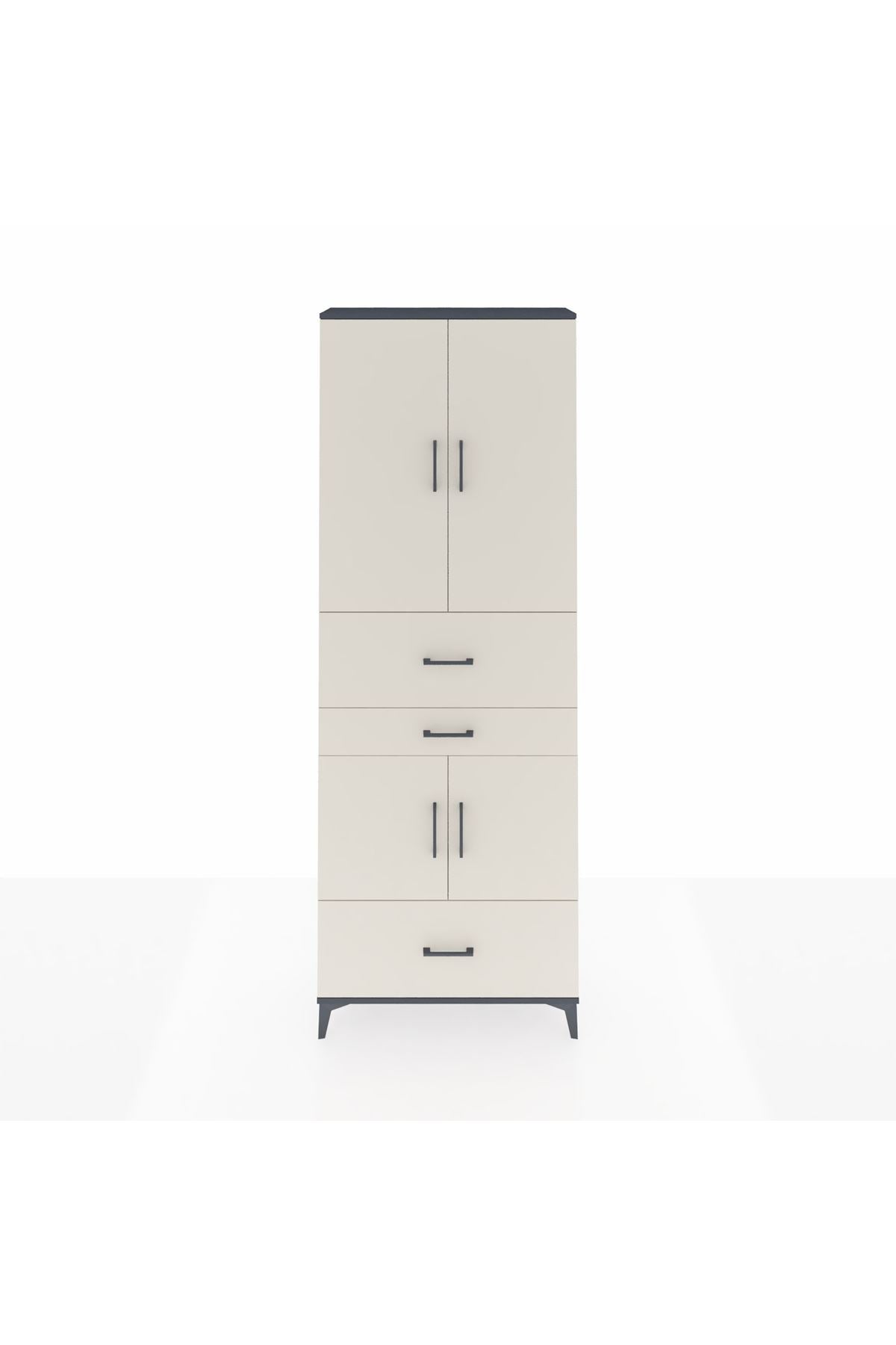 Arges Dolap 4 Raflı 3 Çekmeceli 4 Kapaklı 88x30x243 - S33M171V4A