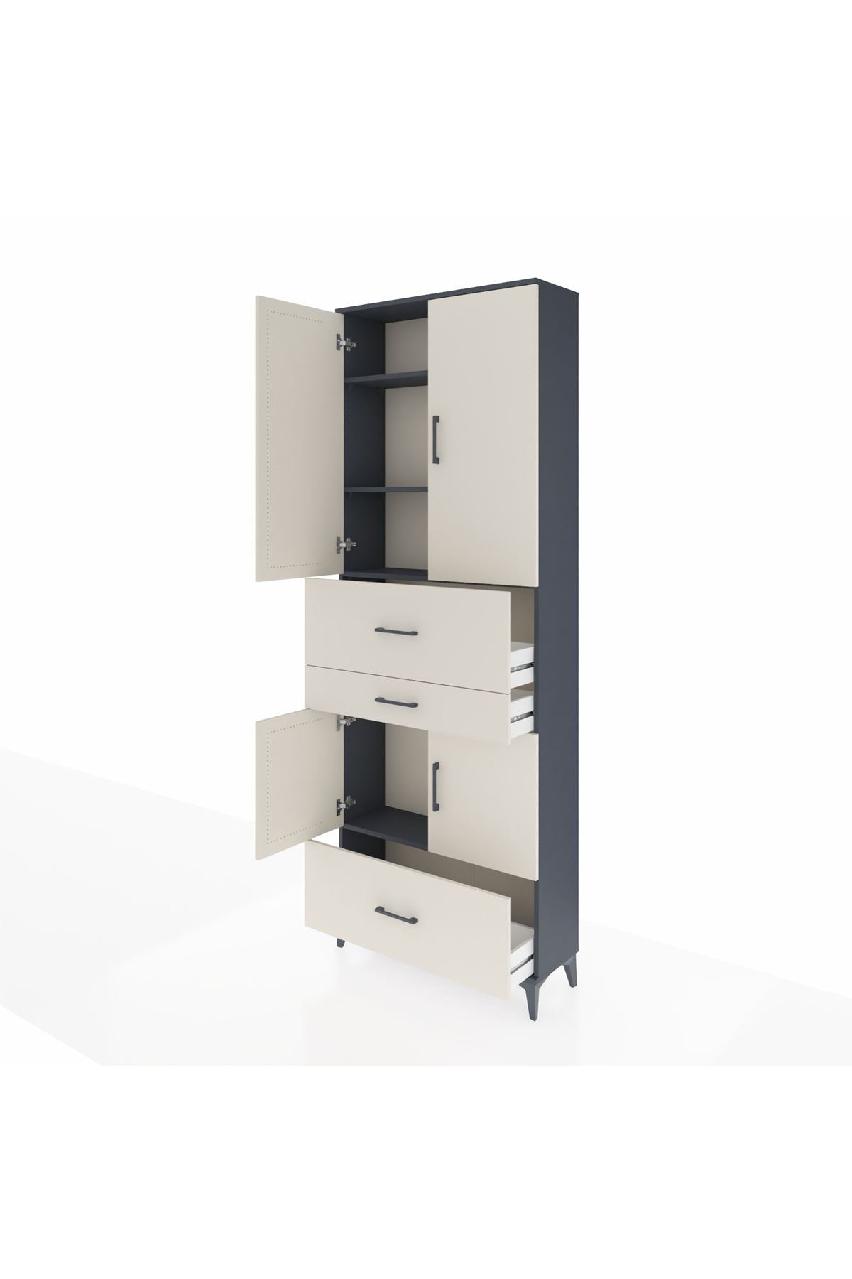 Arges Dolap 4 Raflı 3 Çekmeceli 4 Kapaklı 88x30x243 - S33M171V4A