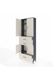 Arges Dolap 4 Raflı 3 Çekmeceli 4 Kapaklı 88x30x243 - S33M171V4A
