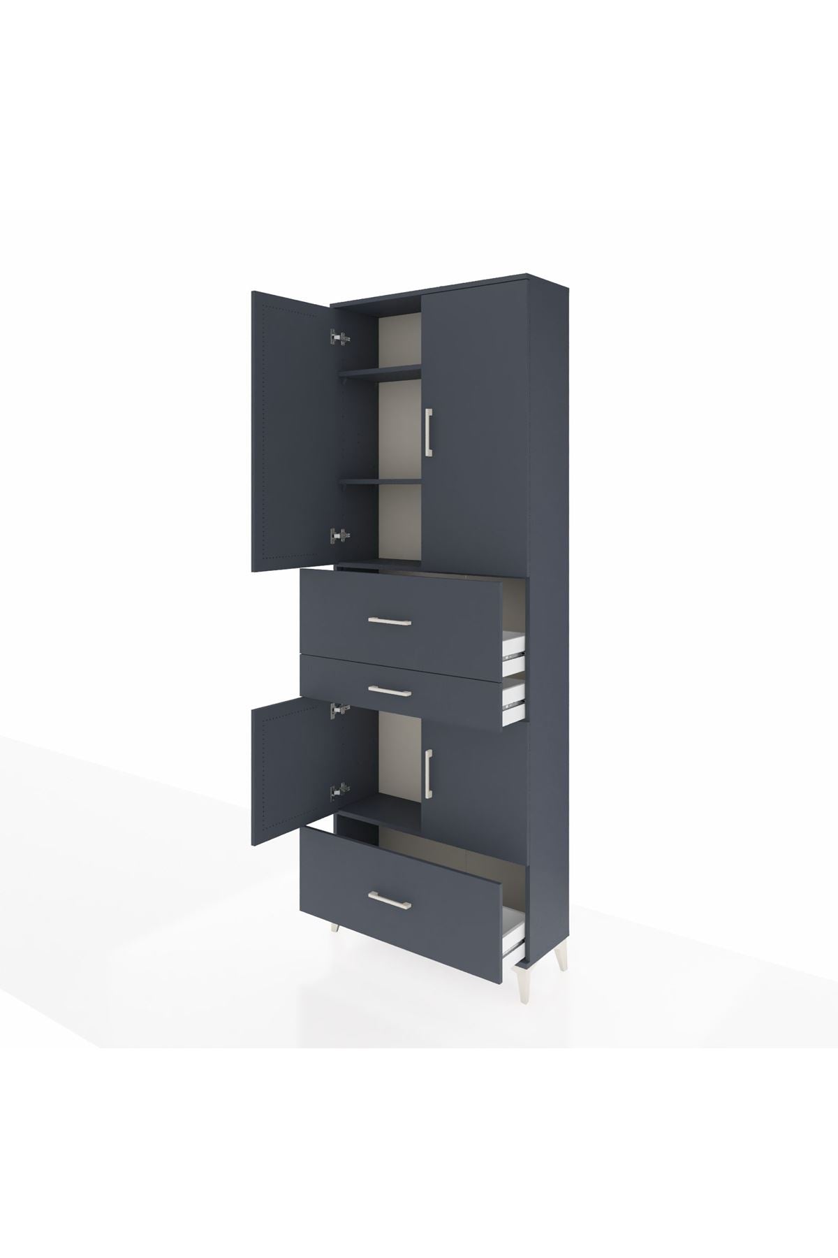 Arges Dolap 4 Raflı 3 Çekmeceli 4 Kapaklı 88x30x243 - S33M171V5A