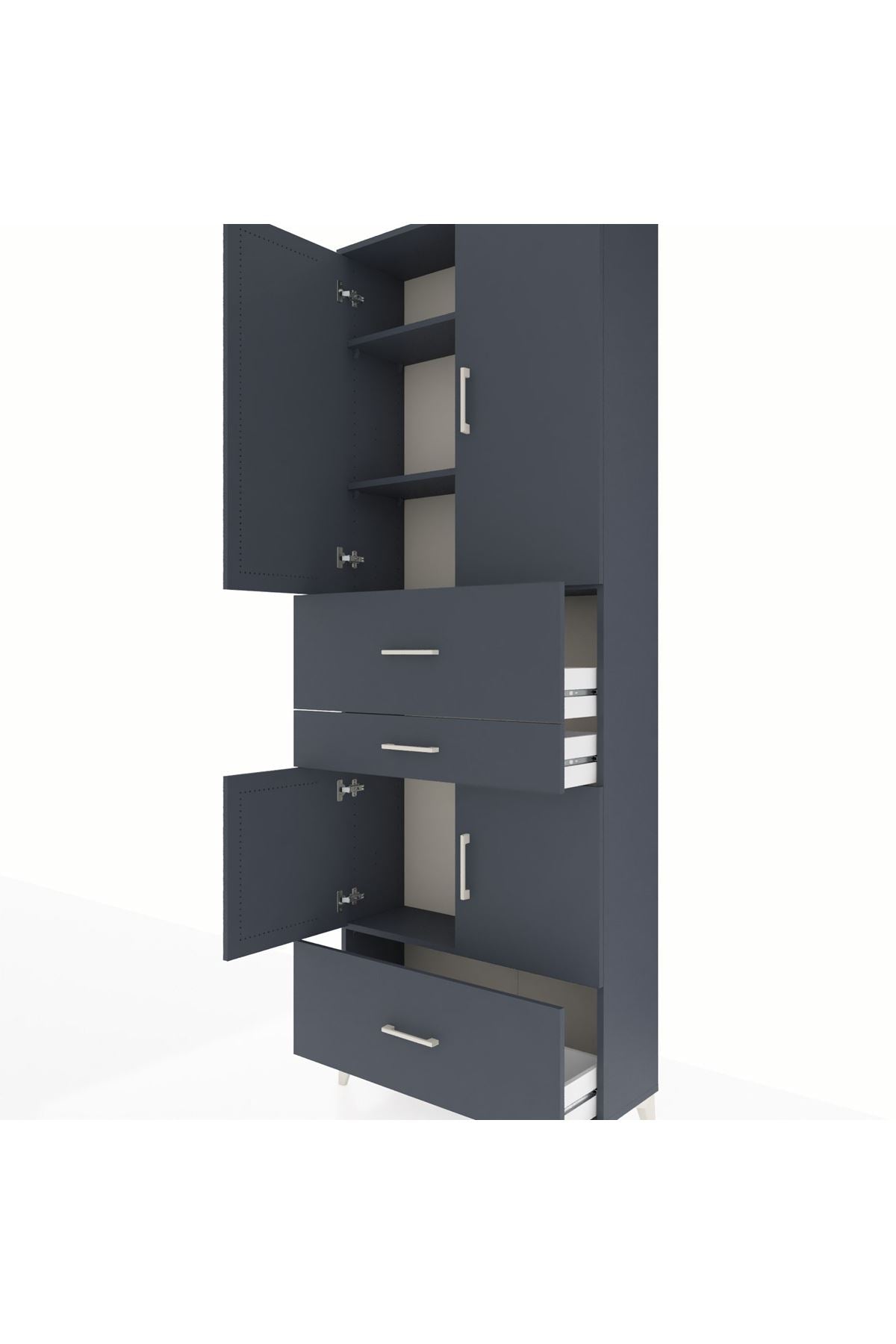Arges Dolap 4 Raflı 3 Çekmeceli 4 Kapaklı 88x30x243 - S33M171V5A