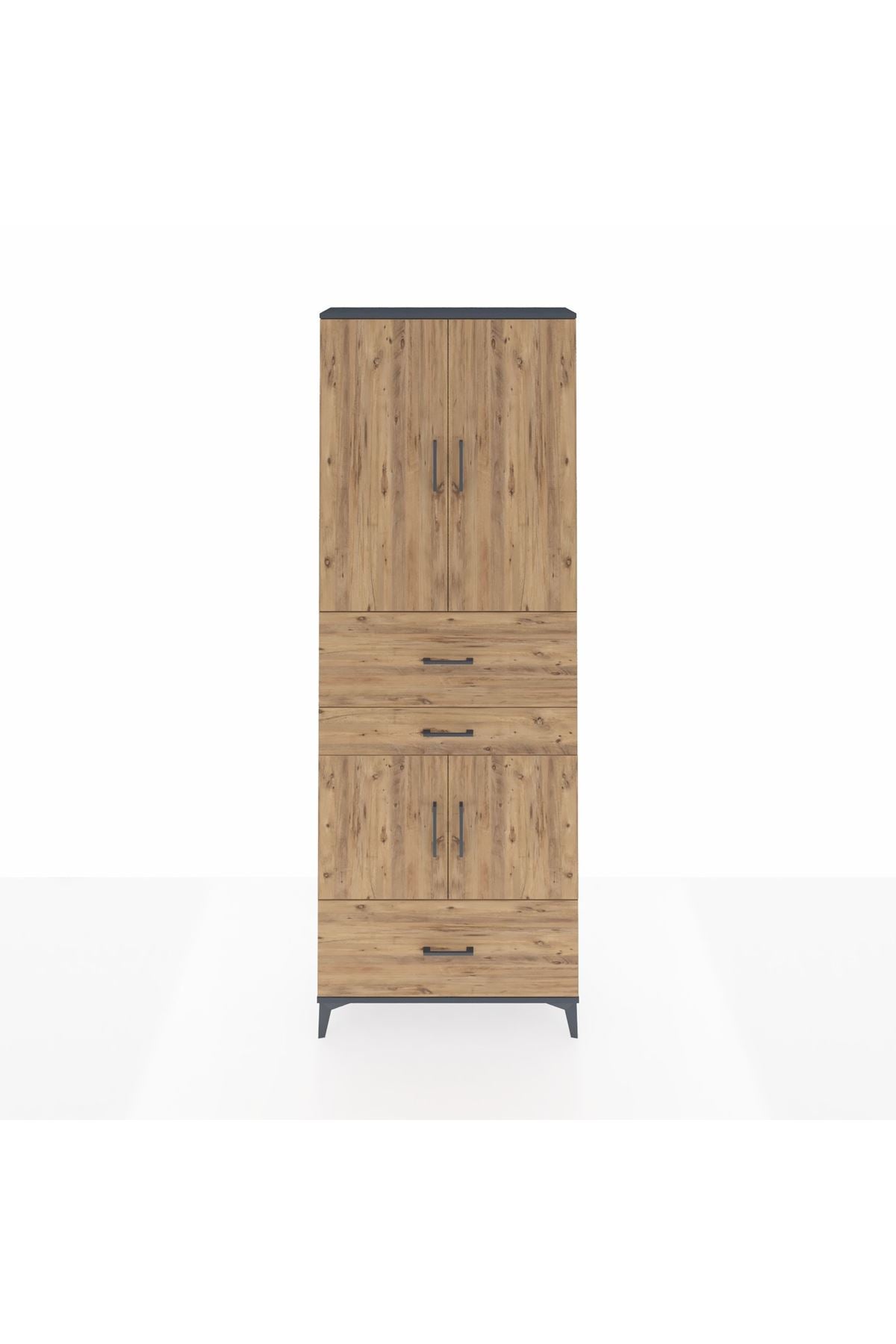 Arges Dolap 4 Raflı 3 Çekmeceli 4 Kapaklı 88x30x243 - S33M171V6A