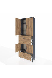 Arges Dolap 4 Raflı 3 Çekmeceli 4 Kapaklı 88x30x243 - S33M171V6A